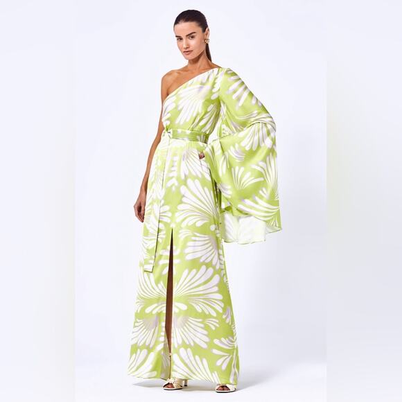 ALEXIS Lio One-Shoulder Satin Maxi Dress Size XS - missing belt - Picture 1 of 8